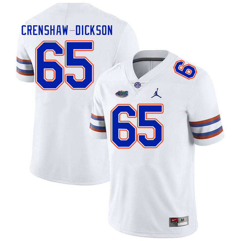 Men #65 Brandon Crenshaw-Dickson Florida Gators College Football Jerseys Stitched-White